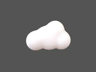Cartoon Cloud Pack 001 V1 Low-poly 3D model
