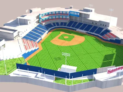 baseball stadium  Low-poly 3D model