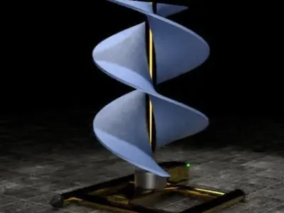 Vertical sci-fi wind turbine 3D model