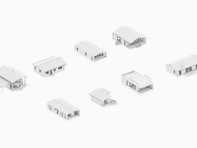 frame houses collection 3D model