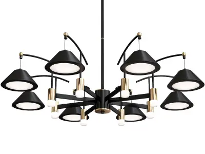 Ardis modern chandelier gold 3D model