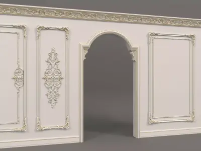 Wall Molding in Classic French style 17 3D model