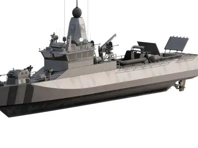 FAST PATROL BOAT COASTAL GUARD 3D model