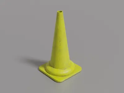 Traffic cone Low-poly 3D model 24