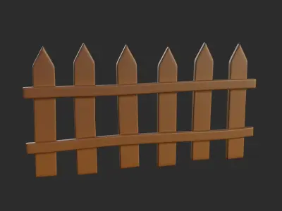 Cartoon Fence 2 3D model