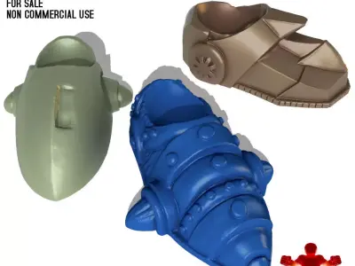  Motu Feet pack 4 New Adventures of He-man 3D print model