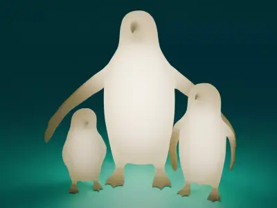 Penguin Family Indirect Lighting 3D model