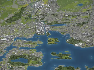 Baerum - City 3D Model Low-poly 3D model