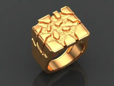 MENS WOMENS NUGGET RING 3D print model