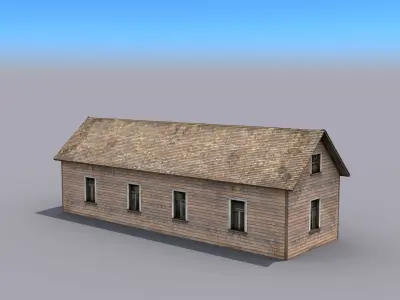 Old Wooden House 2 Low-poly 3D model