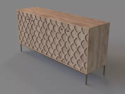 Jaylon 4 Door Buffet Grey 3D model