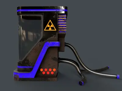 Sci-Fi Teleportation Capsule V1 - 02 Low-poly 3D model