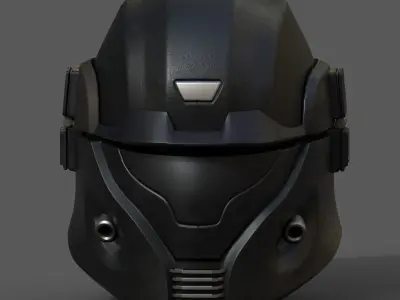 Helmet scifi futuristic space millitary combat cyborg armor  Low-poly 3D model