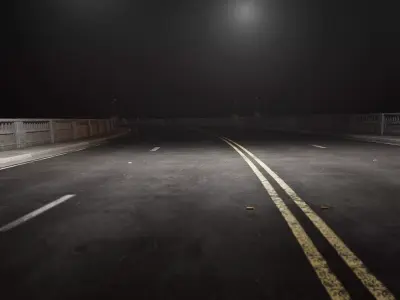 Beautiful Road And Light 3D model