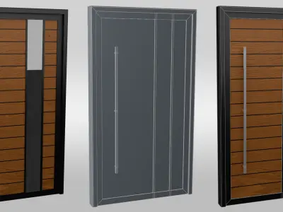 Modern Door Set Low-poly 3D model