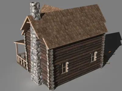 Log cabin 3D model