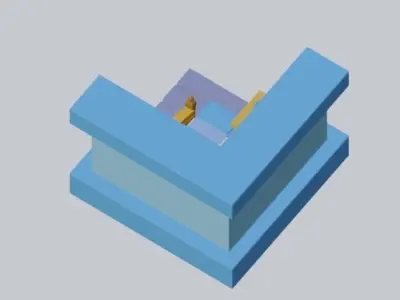 ISOMETRIC BEDROOM HUSE LOW-POLY Free low-poly 3D model