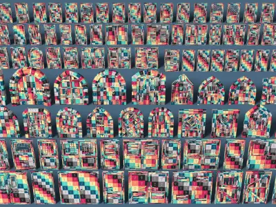 Doors Collection - 101 pieces Low-poly 3D model