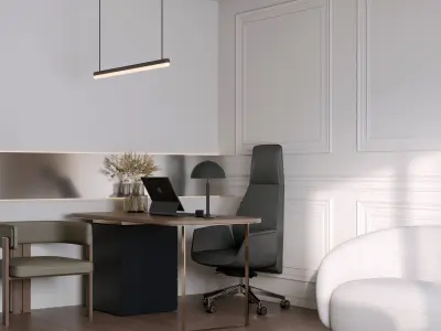 Stylish Offices in nude shades  3D model