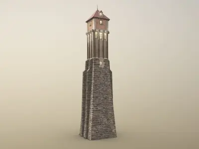 Medieval DRAGON Tower 01 Low-poly 3D model