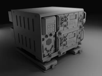 Sci-Fi Analog Communication Device High Poly Low-poly 3D model