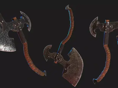 Next generation hand axe Low-poly 3D model