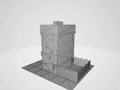 LowpolyCafe building in simpsons universe Low-poly 3D model