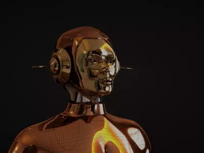 Female Robot 3D model get