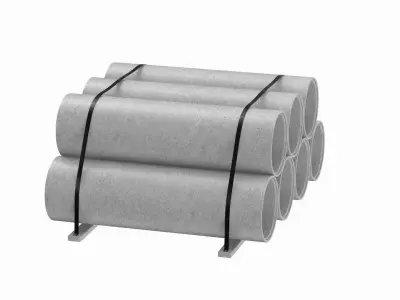 Concrete Industrial Pipes 3D model