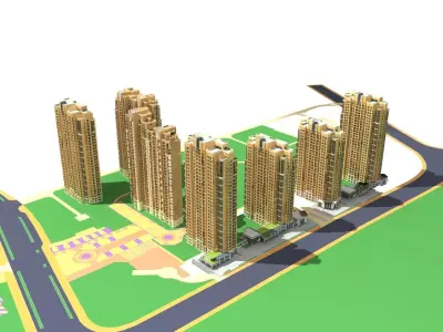 High-Rise Residential 3D model 44