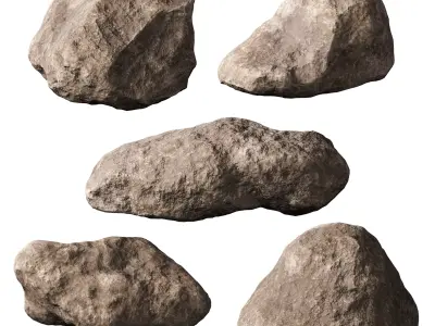 Low Poly Stones Set 04 3D model