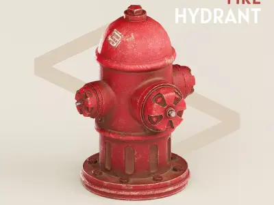 Fire Hydrant GameDev Low-poly 3D model