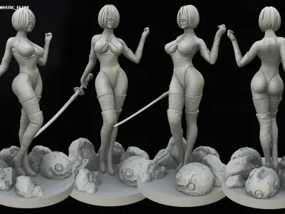 2B - Nier Fanart 3D print model