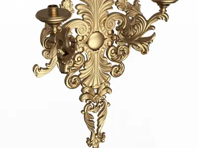 Classic Wall Chandelier 08 Low-poly 3D model