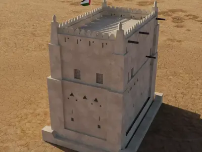 Al Murabaa Fort UAE Low-poly 3D model