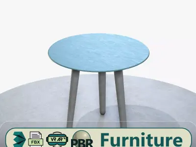 Coffee Table ar vr optimized Low-poly 3D model