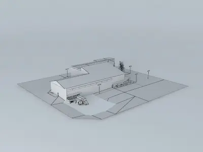 Maintenance Building with Offices Free 3D model