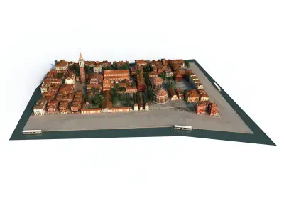 Brazil coast city buildings scene 3D model