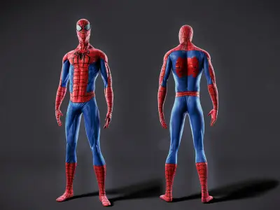 Fan art - Spiderman Low-poly 3D model