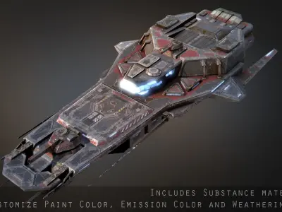 Praetor Gunship Low-poly 3D model