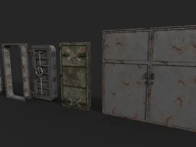 Hermetic Doors and Gate Low-poly 3D model