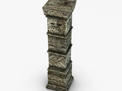 Low poly ancient column Low-poly 3D model