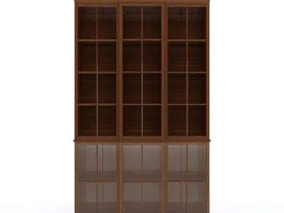 Bookcase with Glass Front 3D model