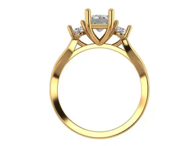Radiant Solitaire Ring 3D print model buy