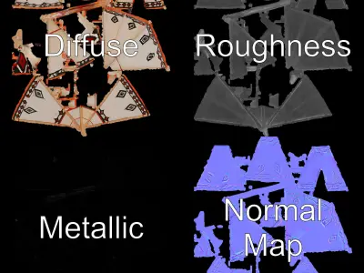 Native American Teepee Model Pack Low-poly 3D model