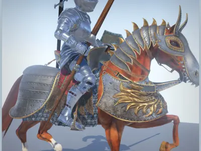 Adam Knight Horseman  Light Low-poly 3D model