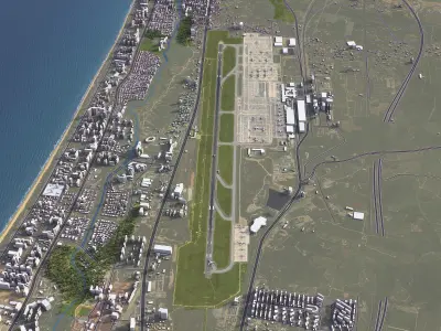 Sanya - 3D Airport Model Low-poly 3D model