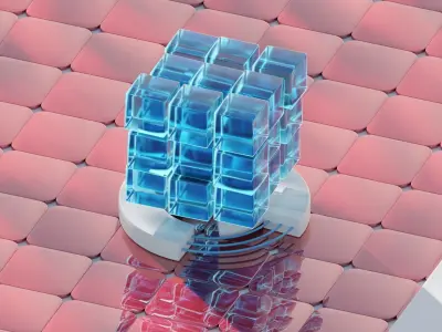 Stylish 3D cubic design 3D model