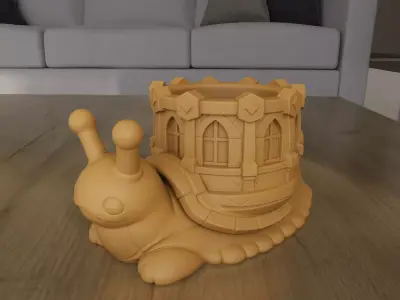 Snail Castle Planter STL Cute Desk Container 3D print model
