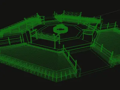 Small Octagon Garden Bed with PBR 3D model